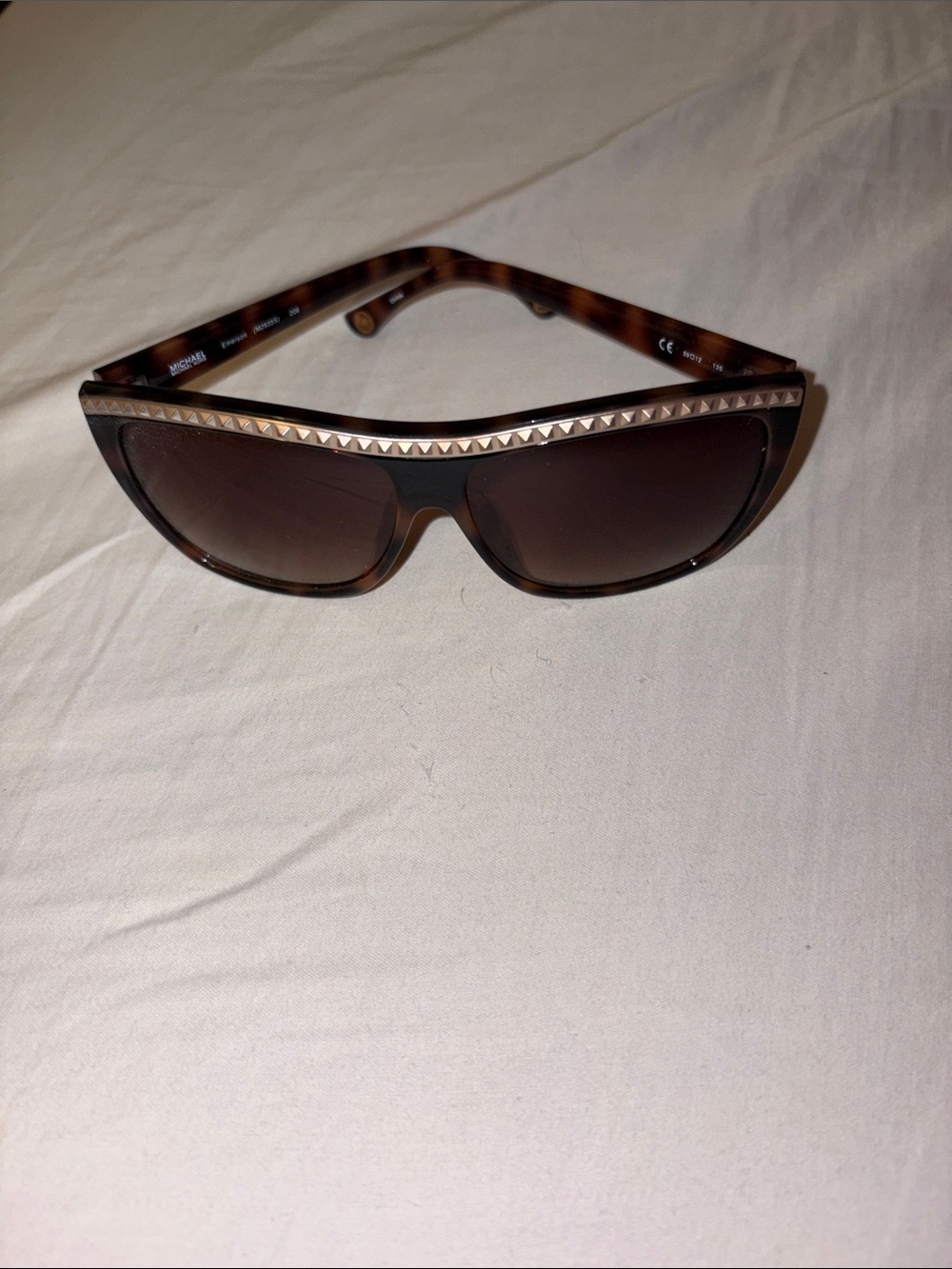 Michael Kors Tortoiseshell Sunglasses with Gold Pyramid Stud Trim